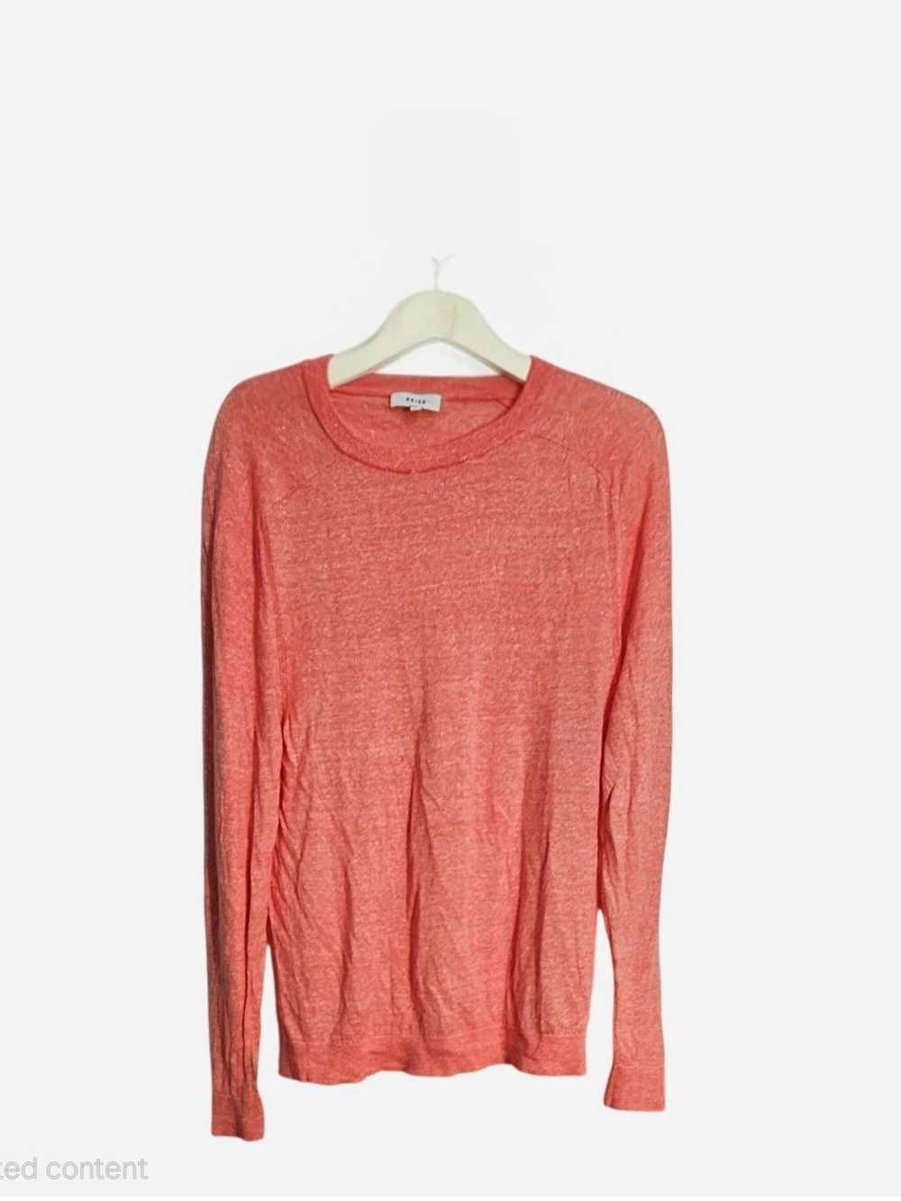 Reiss Wool Linen Heather Coral Crewneck Knit Sweater Men's Medium Reiss sweater
